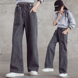 Pantalons Adolescent Étudiant Filles Jeans Printemps Enfants Denim Pantalon Casual pour 6 8 10 12 14 Ans Taille Élastique Enfants 221207