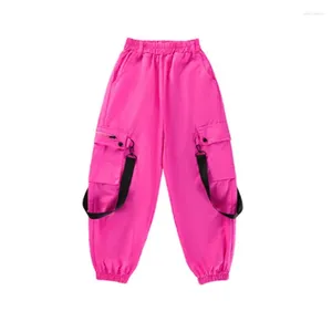 Broek Tienermeisjes Cargo Broek Voor Mode Lente Streetwear Hip Hop Joggingbroek Elastische Taille 6 8 10 12 14 jaar