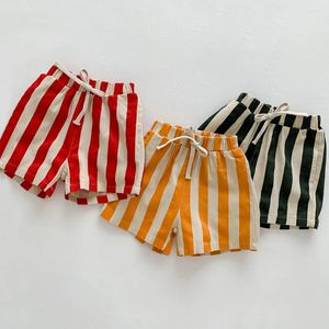 Pantalons pour enfants en bas âge, garçons et filles, Shorts, vêtements solides, rayés, élastiques, pantalons courts décontractés, vêtements de plage pour adolescents, été