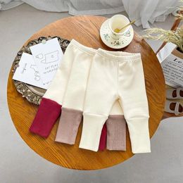 Pantalons chauds en polaire pour bébés filles, collants d'hiver pour filles, pantalons côtelés pour enfants en bas âge, vêtements d'automne pour enfants de 0 à 3 ans