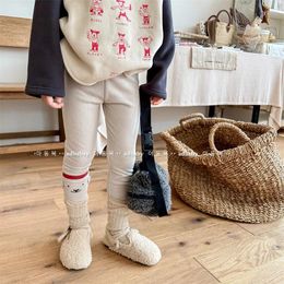 Pantalon hiver bébé polaire Leggings coton infantile enfant en bas âge dessin animé imprimé pantalons décontractés Plus velours épais enfants filles chaud