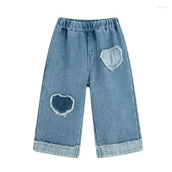 Pantalones de invierno para bebé niña, pantalón vaquero de terciopelo grueso para niño pequeño, pantalones sueltos de pierna recta, pantalones vaqueros versátiles para niño, informal