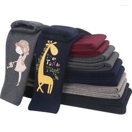 Pantalons d'hiver pour filles, Leggings épais et chauds, longs, dessin animé, vêtements slim, pour filles de 4 à 14 ans