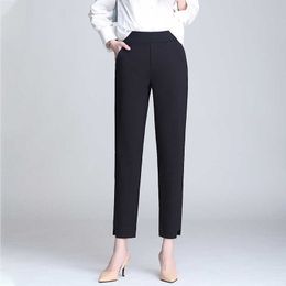Broek vrouwen enkellange capri vrouwelijke leggings pantalon femme werkkleding slanke hoge taille elastische casual vrouw broek 210608