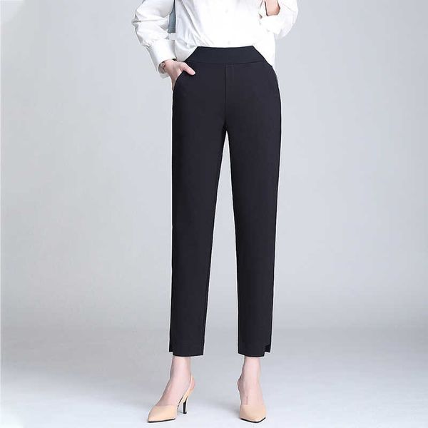 Pantalon Femmes Cheville-longueur Capris Femme Leggings Pantalon Femme Vêtements De Travail Mince Taille Haute Élastique Casual Femme Pantalon 210608