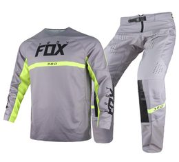 TROY FOX 360 MERZ Gear Set Jersey Broek Heren Motocross Combo Volwassen Kits Offroad MX ATV UTV Bike Racing Grijs pak Heren8803238