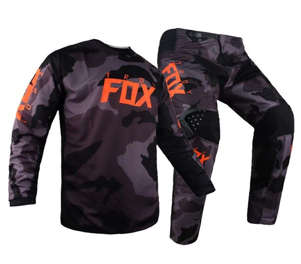 TROY FOX MX 180 Oktiv Trev traje de carreras de Motocross moto MTB BMX bicicleta Jersey pantalones equipo de equitación conjunto para hombre Kits9381616