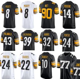 Troy Polamalu Hines Ward Jerome Bettis Franco Harris Justin Fields Russell Wilson Joey Porter Jr. T.J.Watt George Pickens Patrick Queen Najee Harris Football Jersey