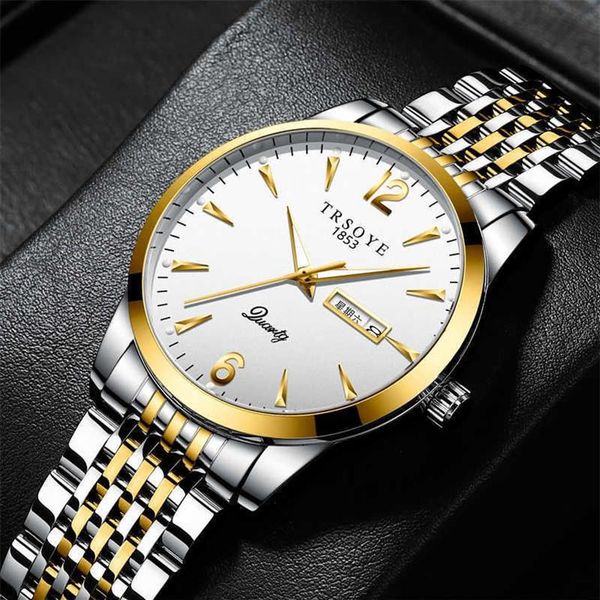 TRS068 TRSOYE Montre-pulsera de muñeca de alta calidad para hombre, reloj de pulsera de lujo, banda de Metal de acero inoxidable, reloj de buceo 2719