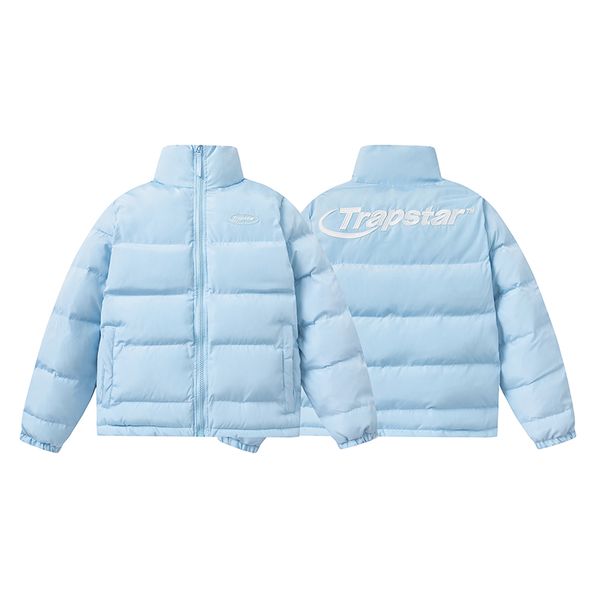 Trspstar Vestes à capuche pour hommes Hiver Londres Doudoune à capuche détachable Bleu glace Polaire Activewear Femmes Vêtements chauds Bébé Trapstar Manteau Taille UE S-XL