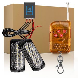 Camion 6 LED Flash lumière stroboscopique avertissement d'urgence lampe barre Kit pour voiture Auto SUV moto Luces télécommande sans fil 1 en 4