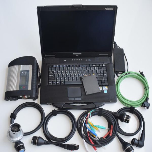 Diagnóstico de camión para Benz MB Star SD Connect C4 Xentry DAS WIS WIS EPC Kit de escáner+ CF 52 Laptop