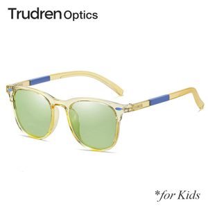 Trudren Kids Migne Square Sunglasses pour garçons Girl Polaris Sun Glasshes Childrens Tr90 Horn Remembs Sunglass Flexible Hinges 2001 240521