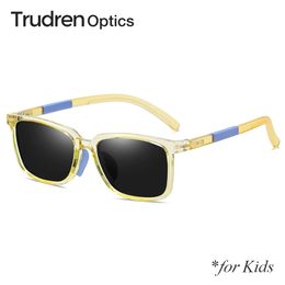 Trudren Kids TR90 Unbreakable rechthoekige zonnebril voor kinderen jongens UV400 gepolariseerde zonnebril flexibele lente scharnieren 2002 240417