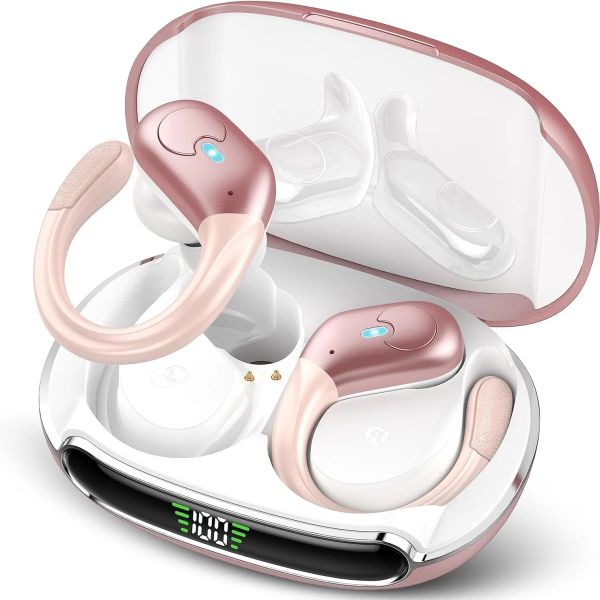 Auriculares Bluetooth verdadero con Control de botones, auriculares deportivos con gancho para la oreja, auriculares inalámbricos con pantalla LED, auriculares estéreo HiFi resistentes al agua