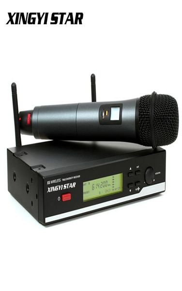 True Diversity Stage Singer Microfono professionnel système de microphone sans fil UHF mélangeur de karaoké vocal sans fil micro portable Mike M2160604
