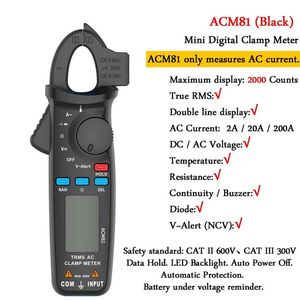 FreeShipping True RMS Clamp Meter 1mA Alicate Amperímetro Reparación de automóviles profesional Multímetro digital DC AC Corriente Volt Temp Condensador Probador