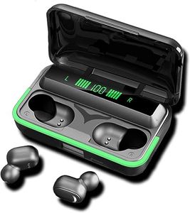 Véritables écouteurs sans fil Bluetooth 5.1 150H Playtime avec étui de charge 2000 mAh, affichage de l'alimentation LED, écouteurs étanches IPX4 dans l'oreille, son stéréo