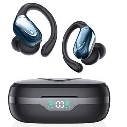 Echte draadloze hoofdtelefoon TWS Bluetooth-oordopjes Headsets Diepe bas-oortelefoon microfoon LED-voedingsdisplay voor sport Workout Hardlopen Gym HKD230828 HKD230828