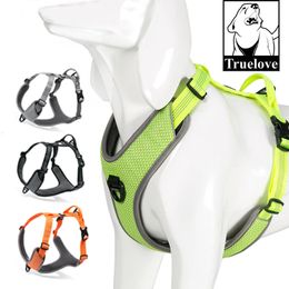 TRUELOVE DOG HARNESS REFFECTEMENT NON PULL STAMENT MIDE Large Vest Ajustement rapide Ajustement Matching Collar Collar Running TLH6071 240415