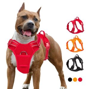 Truelove huisdier hond harnas ademende mesh gevoerde buitensport geen pull-vest verstelbare harnas voor middelgrote grote hond accessoires 210729