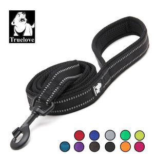 Truelove doux rembourré maille chien laisse réfléchissant en Nylon marche formation chien laisse Stock course chien laisse pour animaux de compagnie 5 couleur 110 cm 1020209Q