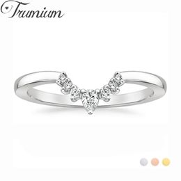 Trumium V-vormige vrouwenring kroon paar ringen verloving bruiloft ontwerper koperen sieraden jubileumgeschenken trendy mode
