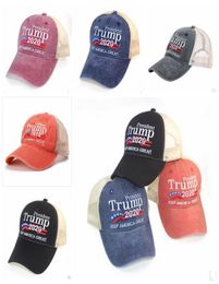 Trump 2020 Baseball Caps Designer Keep America Great Letter Chapeaux Broided Washed Clots Ball Cap en plein air Chapeau de plage Girl Sun Viso9540309