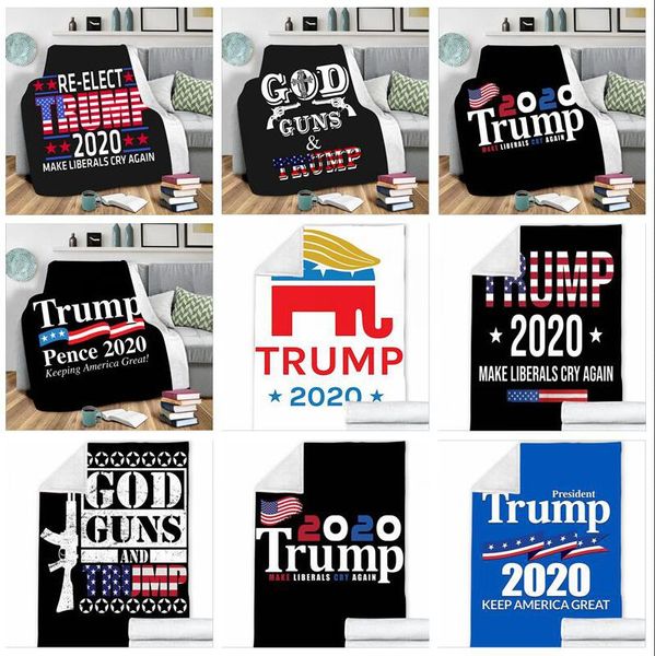 Trump 2020 Couvertures America Great Again Literie Couette Adultes En Peluche Emmaillotage Voiture Bureau Hiver Couvertures Canapé Sieste Couverture Maison Tapis C6866