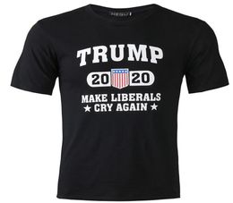 Trump 2020 Imprimer T-shirt S3XL Oneck manches courtes hommes chemises d'été coton t-shirt mode noir Trump chemise décontractée cadeaux VT06423830345
