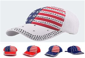 Trump 2020 Rivet Caps Nouveau drapeau américain Ensemble avec une casquette de baseball en diamant extérieur de voyage Soleil Soleil T9H00223090844