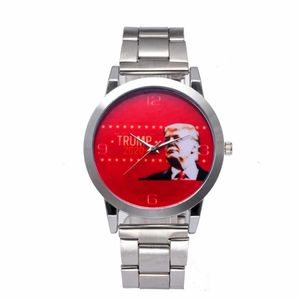 Trump 2020 horloge 4 stijlen Quartz Silvery Rvs Horlogeband Donald Trump Mannen Polshorloges Klok LJJO7977