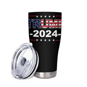 Trump 2024 Tasse en acier inoxydable de 30 oz personnalisée Bouteille d'eau double couche de grande capacité de 900 ml 0329