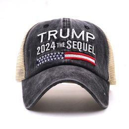 Trump 2024 Amerikaanse presidentiële hoed maakt Amerika groot weer caps donald Trump Republikeinse hoeden maga geborduurd mesh cap