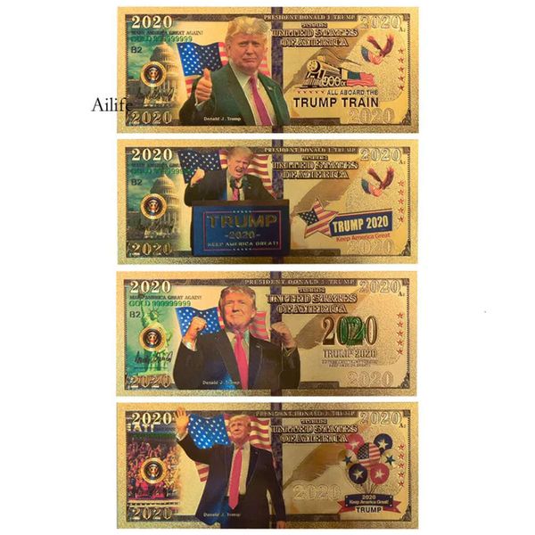 Trump 2024 Banque 45e président de l'American Gold Foil Bill US Dollar Bill Fake Money Coins commémoratifs 0422 0510