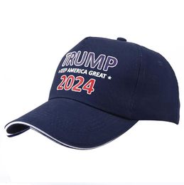 Trump 2024 Gorras de béisbol EE. UU. Sombrero Presidencial Sombrero Bordado Cartas de bordado Impresión Sombreros Sombreros Hip Hop Hats Picos Cap Tap 5 colores GYL80