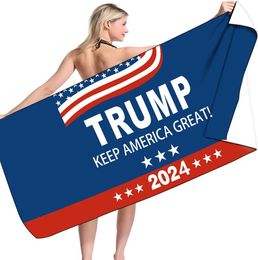 Trump 2024 Toallas de playa de gran tamaño Keep America Great USA Toalla de playa Toallas de baño de microfibra Manta de playa suave para desfile Natación Yoga Mujeres Hombres
