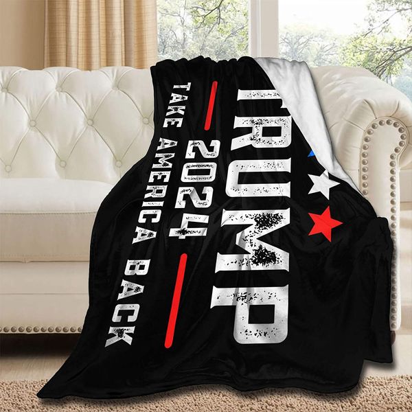 Couverture Trump 2024 Soft Throw pour toutes les saisons Canapé-lit Ultra luxueux chaud et confortable