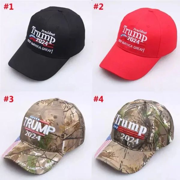 Trump 2024 Camouflage Cap Broidered Baseball Hat avec une sangle réglable en gros 0404