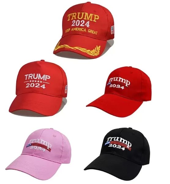 Casquette de baseball brodée Trump 2024 avec sangle réglable, 5 modèles, vente en gros, 585QH