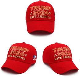 Trump 2024 Cap Save America Broidered Baseball Hat avec des bouchons de sangle réglables