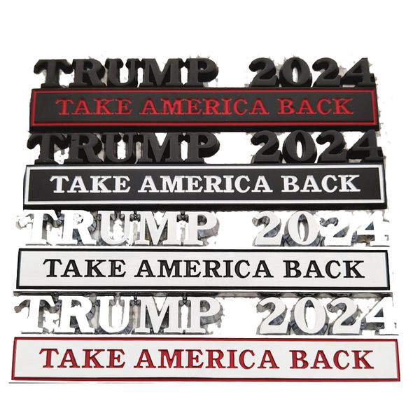 Trump 2024 Car Metal Sticker Decoration Party Favor US Presidential élection Trump Supporter Body Leaf Banner Banner 12.8x3cm