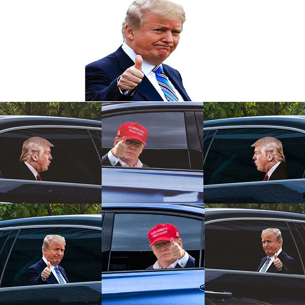 Trump 2024 Sticker de autos Banner Suministros Party Suministros de la elección presidencial de los EE. UU. Pegatinas de ventana de automóviles PVC 25*32cm