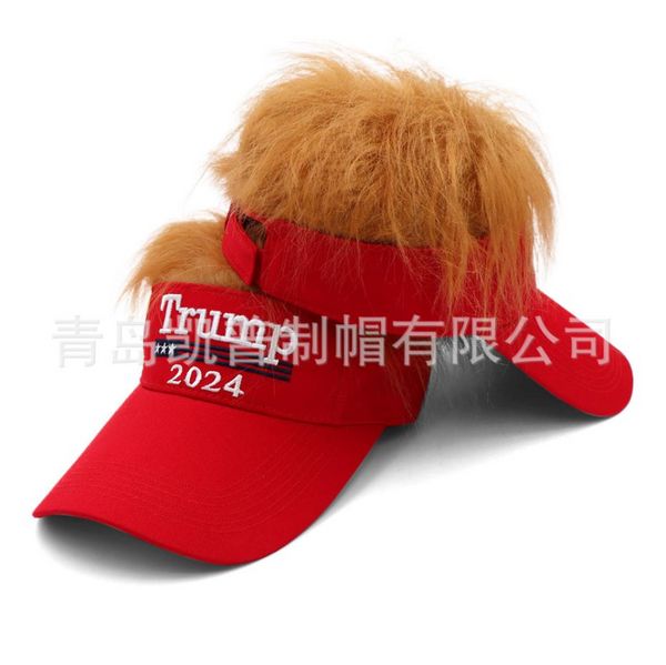 Trump 2024 sombrero de fiesta bordado con pelo gorra de béisbol Trump partidario desfile desfile sombreros de algodón al por mayor