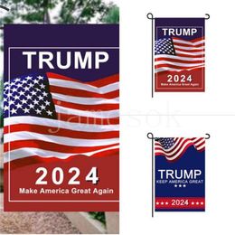 Trump 2024 Flag Republican USA Flags Banner Flagsanti Biden Never America Président Donald Funny Garden Campagne DB990