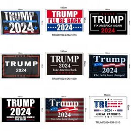 Trump 2024 Vlaggen Verkiezing Vrouwen voor Trump 3x5 voet 100D Polyester 150x90cm Banner voor Presidentiële verkiezing Vlaggen DHL Snel