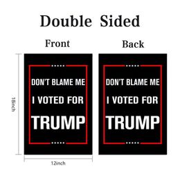 Trump 2024 Bandera de jardín No me culpes Bandera de jardín de campaña de doble cara de 12 * 18 pulgadas Entrega gratuita
