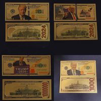 Donald Trump 2024 Gold Foil Banknote Party Favor Banknote 45th Presidential élection Fake Bank Note