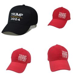 Trump 2024 Hat Trump Cotton Sunscreen Baseball Cap avec boucles réglables Broderie Lettres USA pour l'extérieur