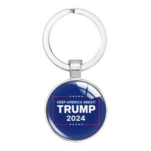 Trump 2024 Keychain hanger Keyrign Save America Again Time Gem Keychains Christmas Gifts Key Chain